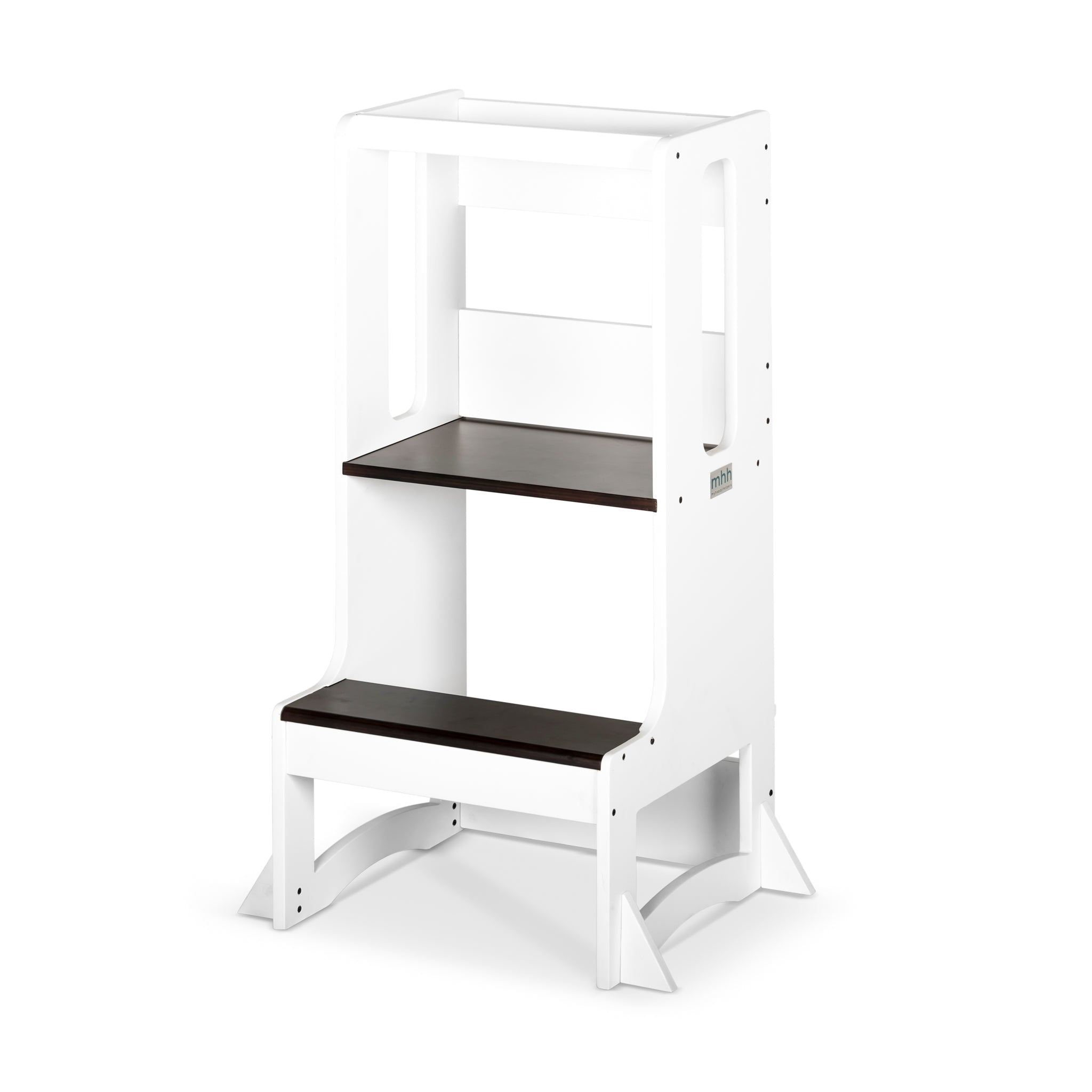 FISSO - Slimline Learning Tower White Walnut-Little Risers