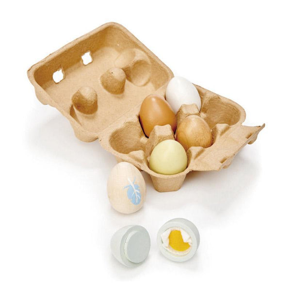 Wooden Eggs - 6pcs - My Happy Helpers Pty Ltd